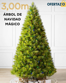 Árbol de Navidad MAGICA 3,00m con mando a distancia y micro LEDs de colores integrados + REGALO.